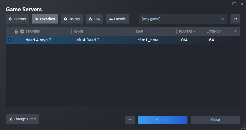 Steam game server with Rayn&#39;s server